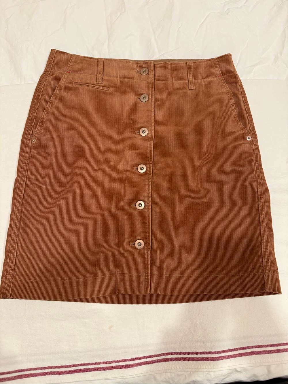 Women’s Button-Front Corduroy Skirt - Brown
